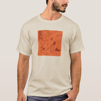 Camiseta lobo em vermelho