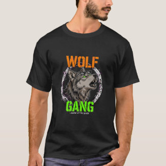 Camiseta Lobo Engraçado Líder do Pacote de Halloween Gangue