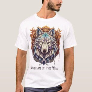 Camiseta Lobo Espírito - Guardião da Camisa-T Selvagem
