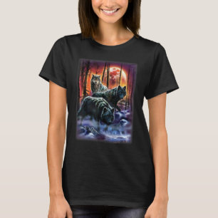 Camiseta Lobo Família Lobo Cão-Lua