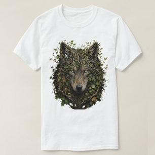 Camiseta Lobo Feito de Galhos Deixa a Floresta Artes da Nat