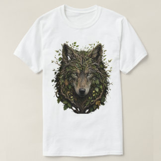 Camiseta Lobo Feito de Galhos Deixa a Floresta Artes da Nat