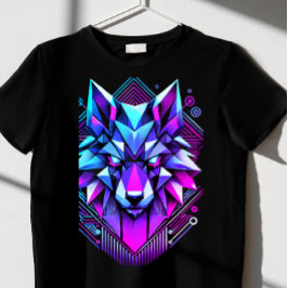 Camiseta lobo geométrico