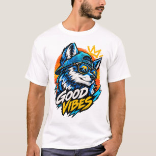 Camiseta Lobo Good Vibes – Roupas Retrô de Rua
