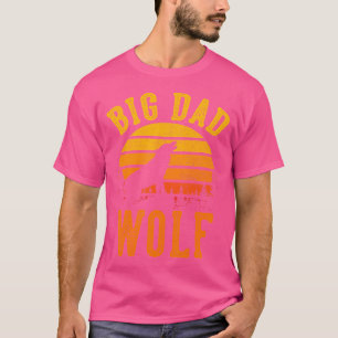 Camiseta Lobo Grande Pai Engraçado Acampando Ao Ar Exterior