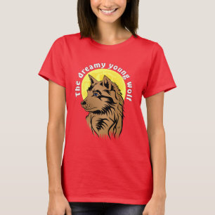 Camiseta lobo jovem sonhado