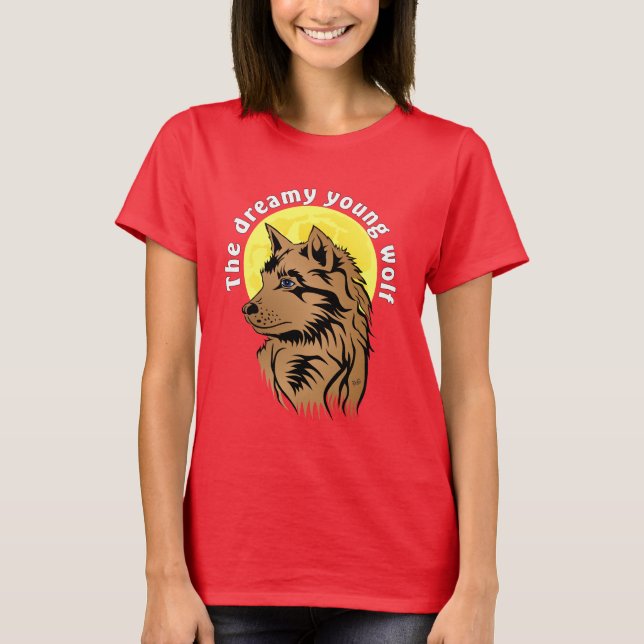 Camiseta lobo jovem sonhado (Frente)