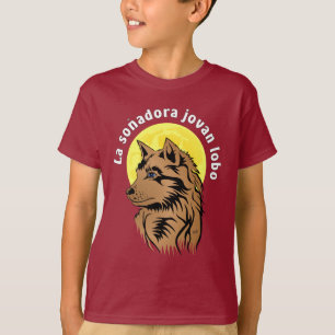 Camiseta lobo jovem sonhado