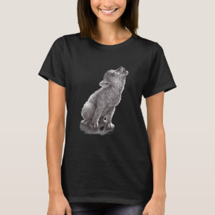 Camiseta Lobo jovem ululante
