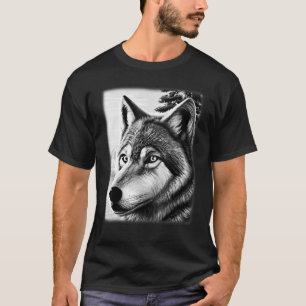 Camiseta Lobo-lobo-lobo-cabeça-predador da floresta