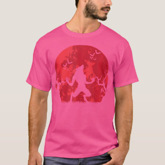 Camiseta Lobo Mau Lua de Sangue Lua Cheia Halloween Lobo Ma