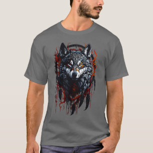 Camiseta Lobo Místico com Apanhador de Sonhos