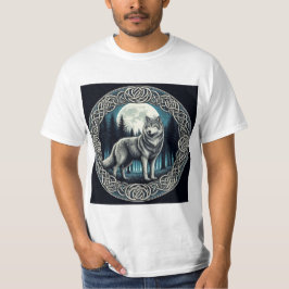 Camiseta Lobo Místico en Círculo Céltico