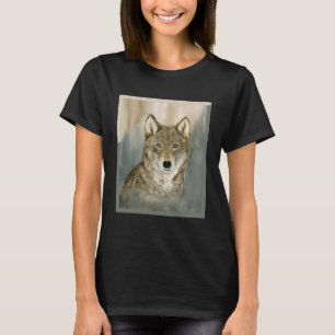 Camiseta Lobo na Aquarela Mist