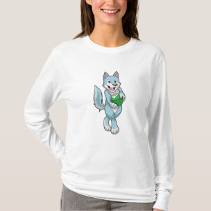 Camiseta Lobo na Boliche com Bola de boliche
