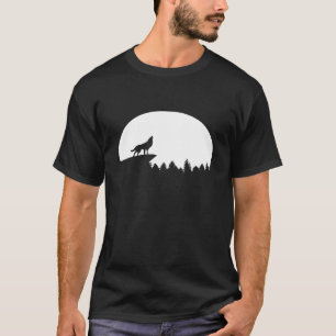 Camiseta Lobo Na Natureza Lua T Caminhada Legal Para Acampa