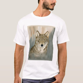 Camiseta Lobo na Névoa Aquarela