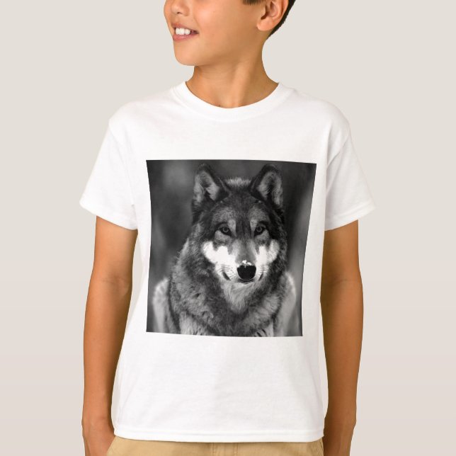 Camiseta Lobo Negro e Branco (Frente)
