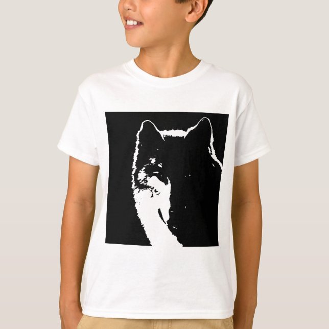 Camiseta Lobo Negro e Branco (Frente)