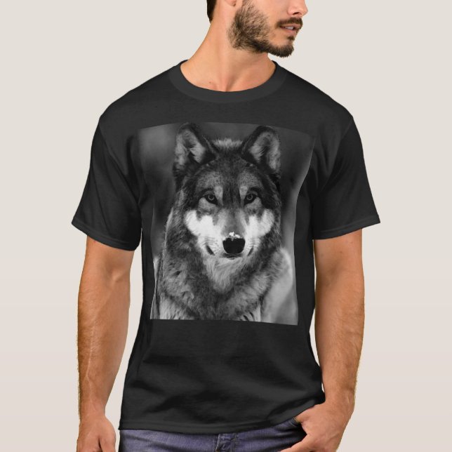 Camiseta Lobo Negro e Branco (Frente)