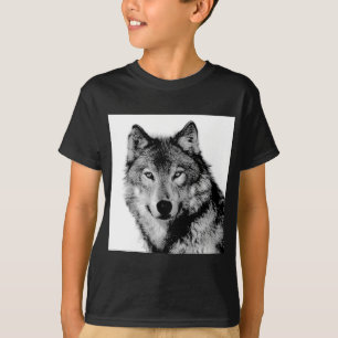 Camiseta Lobo Negro e Branco
