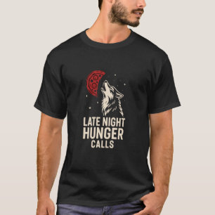 Camiseta Lobo Pizza Lua Fome Noturna Gráfico