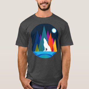 Camiseta Lobo por uma montanha colorida