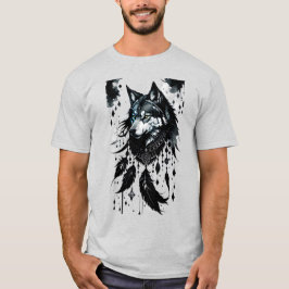 Camiseta lobo, predador, caçador de sonhos, amuleto, talism