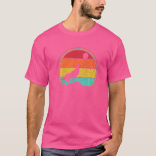 Camiseta Lobo Retro Givendo Na Lua