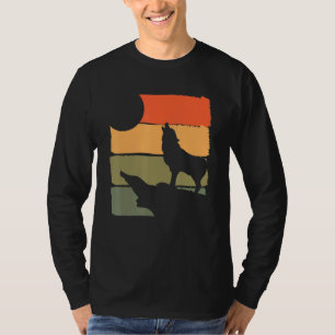Camiseta Lobo-Retro-Lobo-Lobo-Marinho-do-Predador Florestal