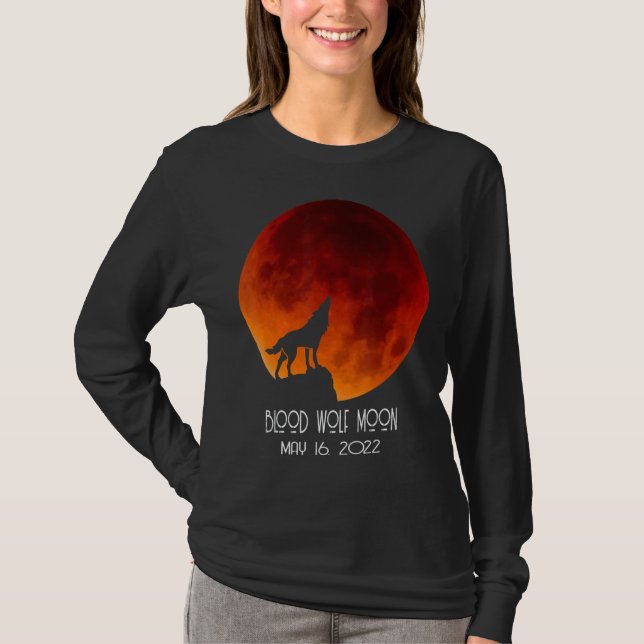 Camiseta Lobo Sanguíneo Lua Total Eclipse Lunar Maio 16 202 (Frente)
