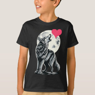 Camiseta Lobo Segurando Coração Dia dos Namorados Lobos Fof