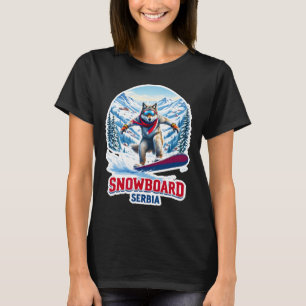 Camiseta Lobo Selvagem Da Aventura Snowboard Sérvia