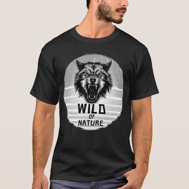 Camiseta Lobo selvagem da natureza (Frente)