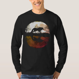 Camiseta Lobo Solitário Debaixo da Lua Cheia