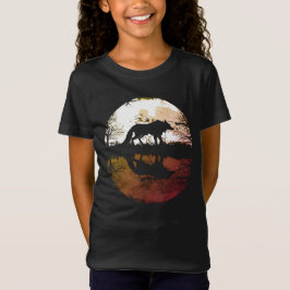 Camiseta Lobo Solitário Debaixo da Lua Cheia