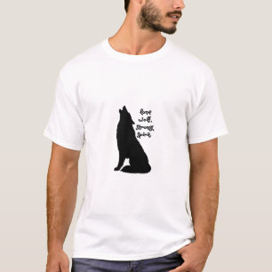 Camiseta Lobo Solitário, Espírito Forte" T-Shirt Gráfico