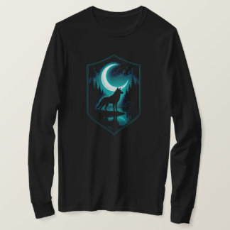 Camiseta Lobo Solitário Místico por Moonlit River | APENAS 
