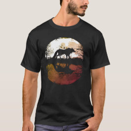 Camiseta Lobo Solitário sob a Lua Cheia