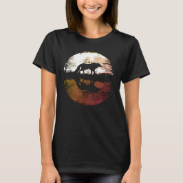 Camiseta Lobo Solitário sob a Lua Cheia