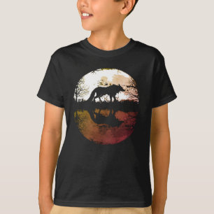 Camiseta Lobo Solitário sob a Lua Cheia