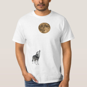 Camiseta Lobo Solitário Uivando à Arte da Vida Selvagem da 