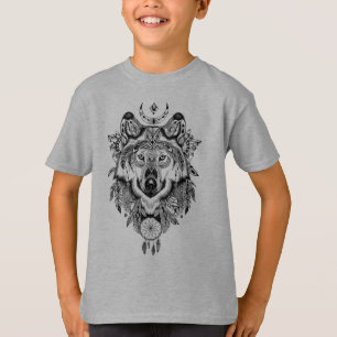 Camiseta Lobo tribal indiano