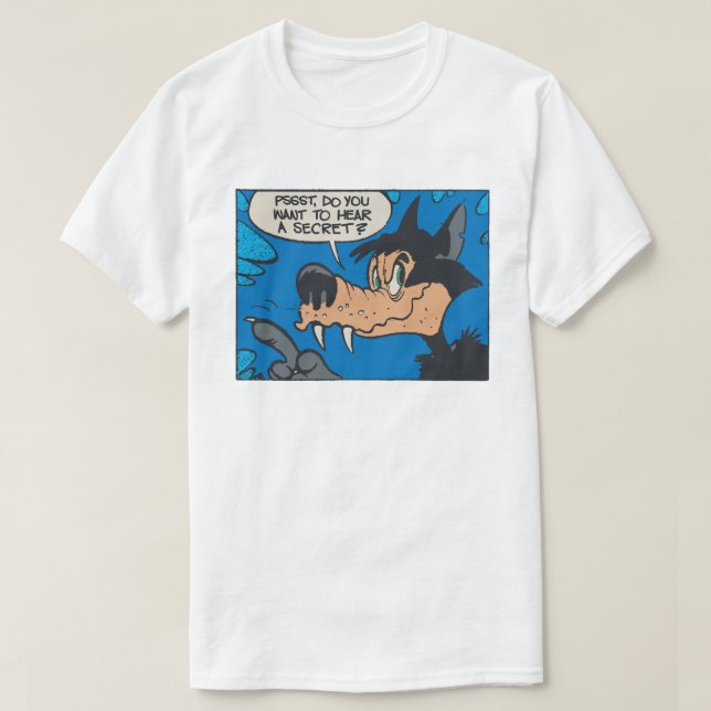 Camiseta Lobo Uivando Como Eu • Quer Saber Um Segredo?  (Frente do Design)