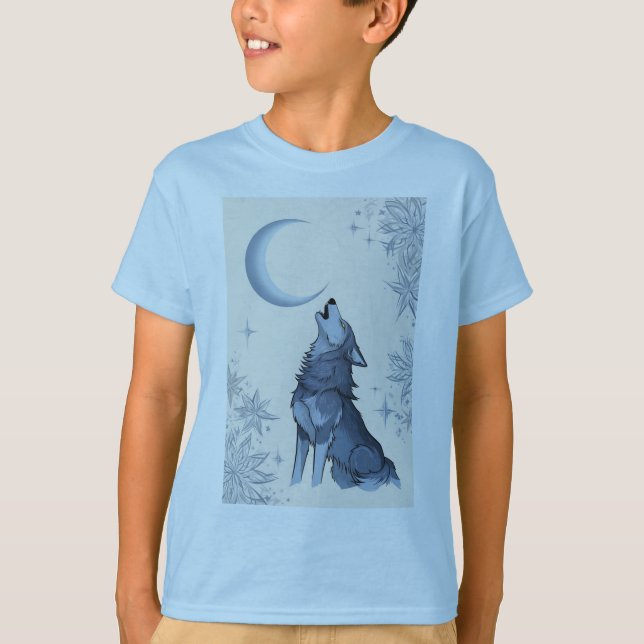 Camiseta lobo uivando na lua (Frente)