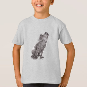 Camiseta Lobo uivando na lua