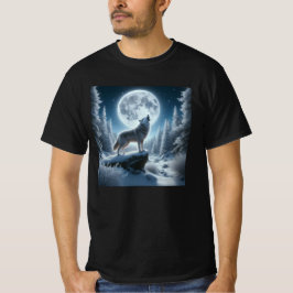 Camiseta Lobo Uivando No Inverno