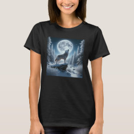 Camiseta Lobo Uivando no Inverno