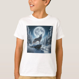 Camiseta Lobo Uivando No Inverno