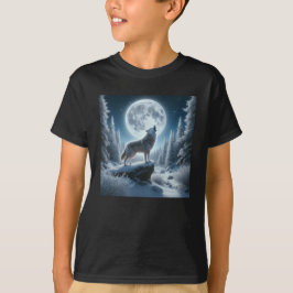 Camiseta Lobo Uivando No Inverno